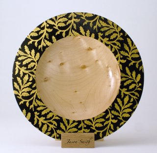 Handmade woodturned gift - Gold Branch Bowl